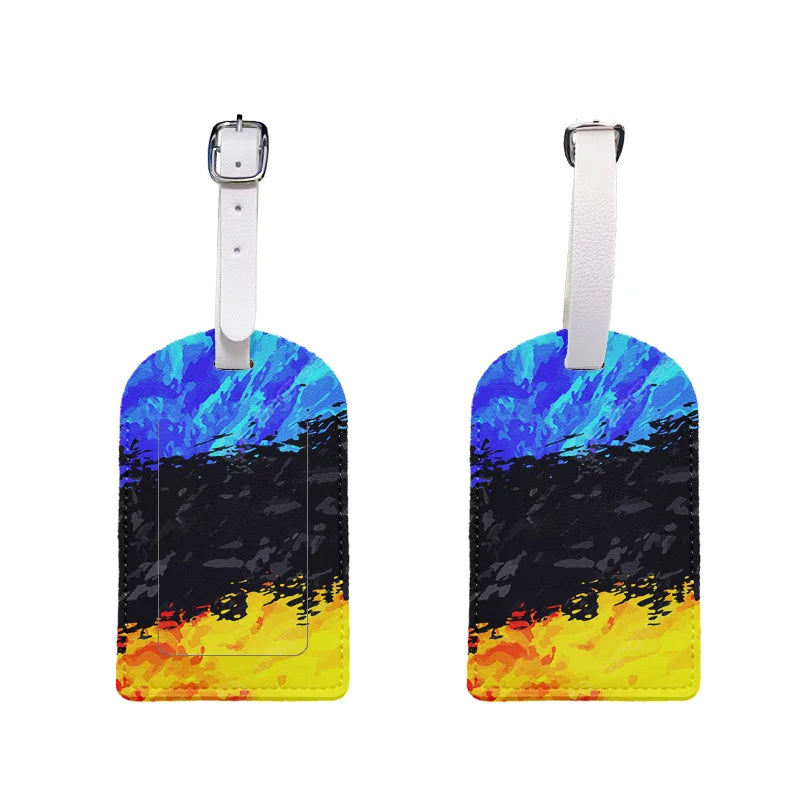 1 Leather Luggage Tag with Privacy Cover – Waterproof & Stylish for Travel