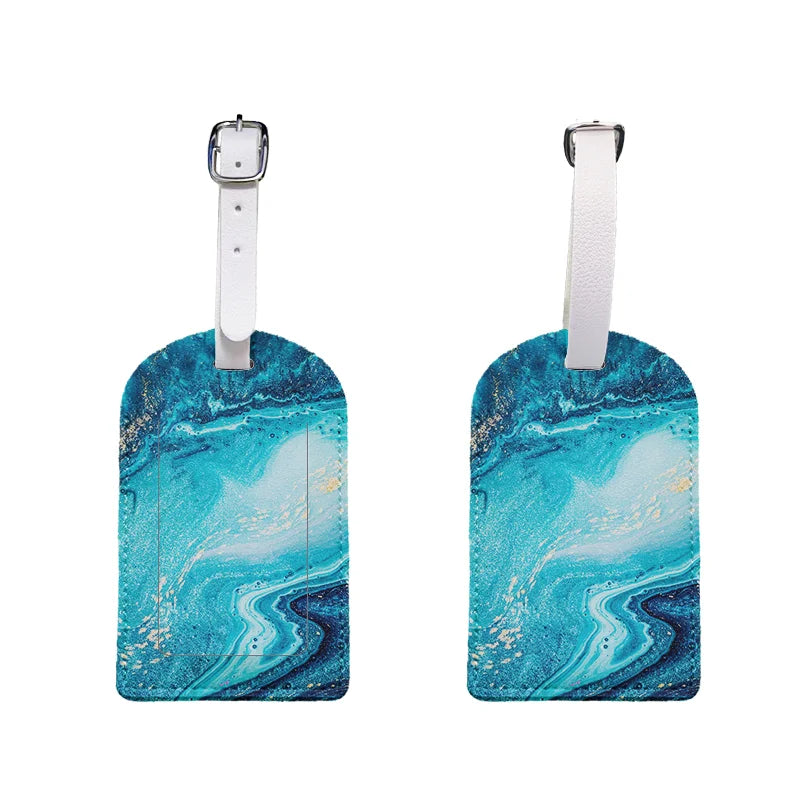 1 Leather Luggage Tag with Privacy Cover – Waterproof & Stylish for Travel