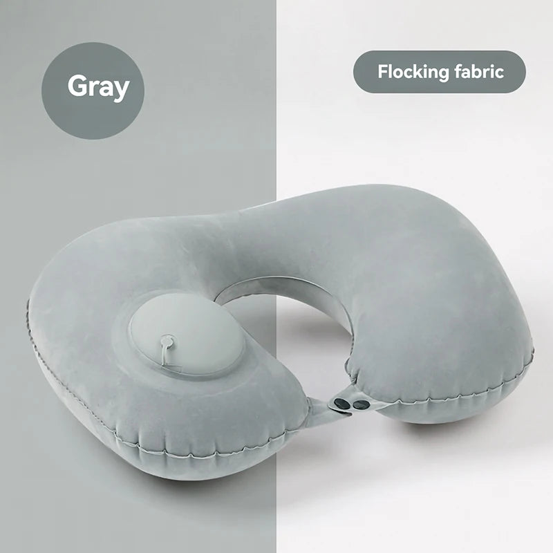 Inflatable U-Shaped Travel Neck Pillow – Portable & Compact