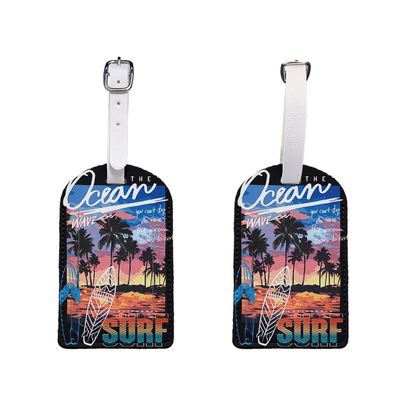 1 Leather Luggage Tag with Privacy Cover – Waterproof & Stylish for Travel