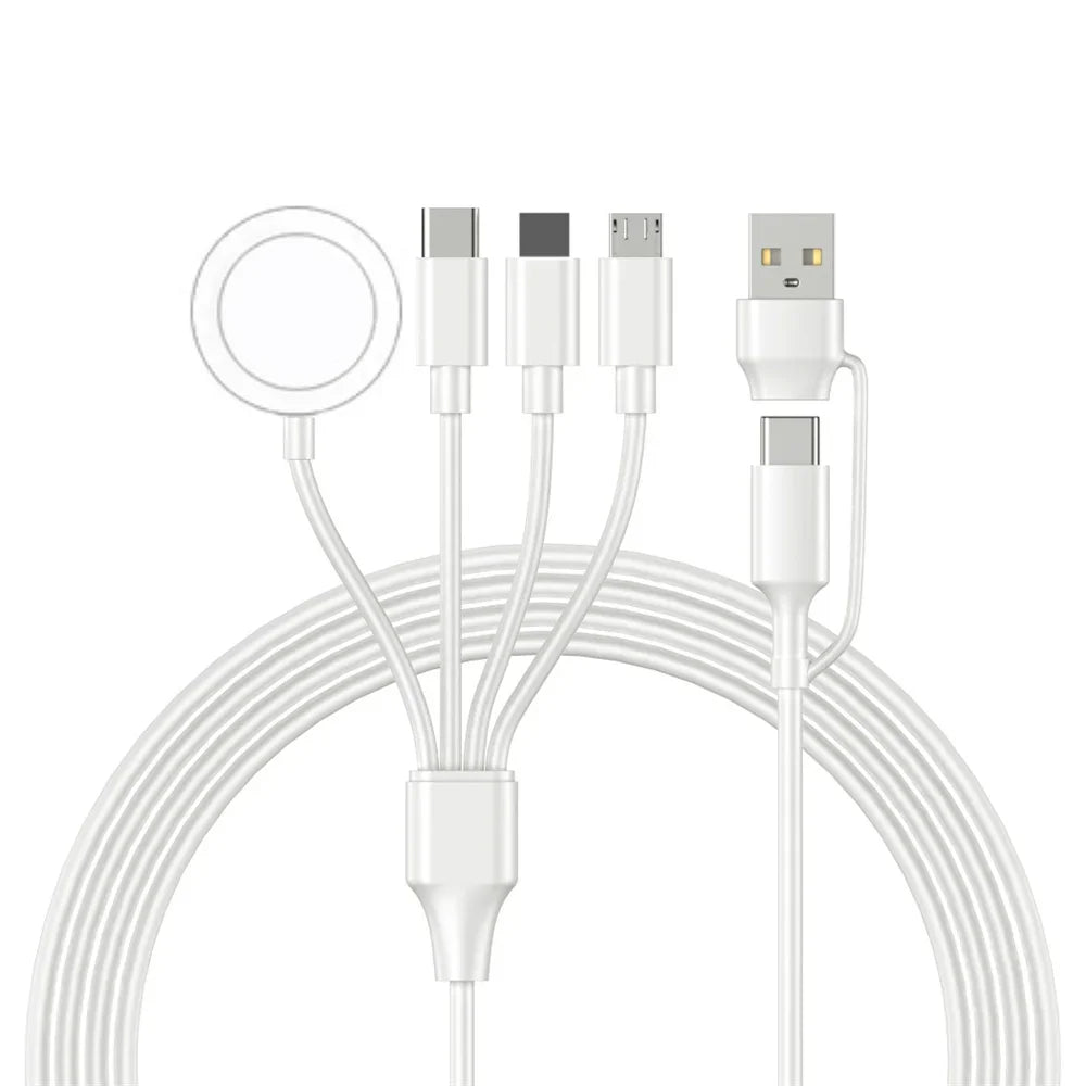 4-in-2 Fast Charging Cable for iWatch, iPhone, AirPods, iPad, and USB-C