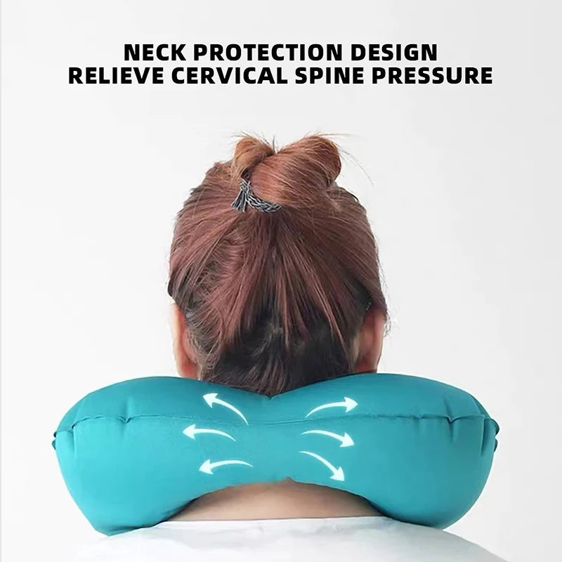 Inflatable U-Shaped Travel Neck Pillow – Portable & Compact