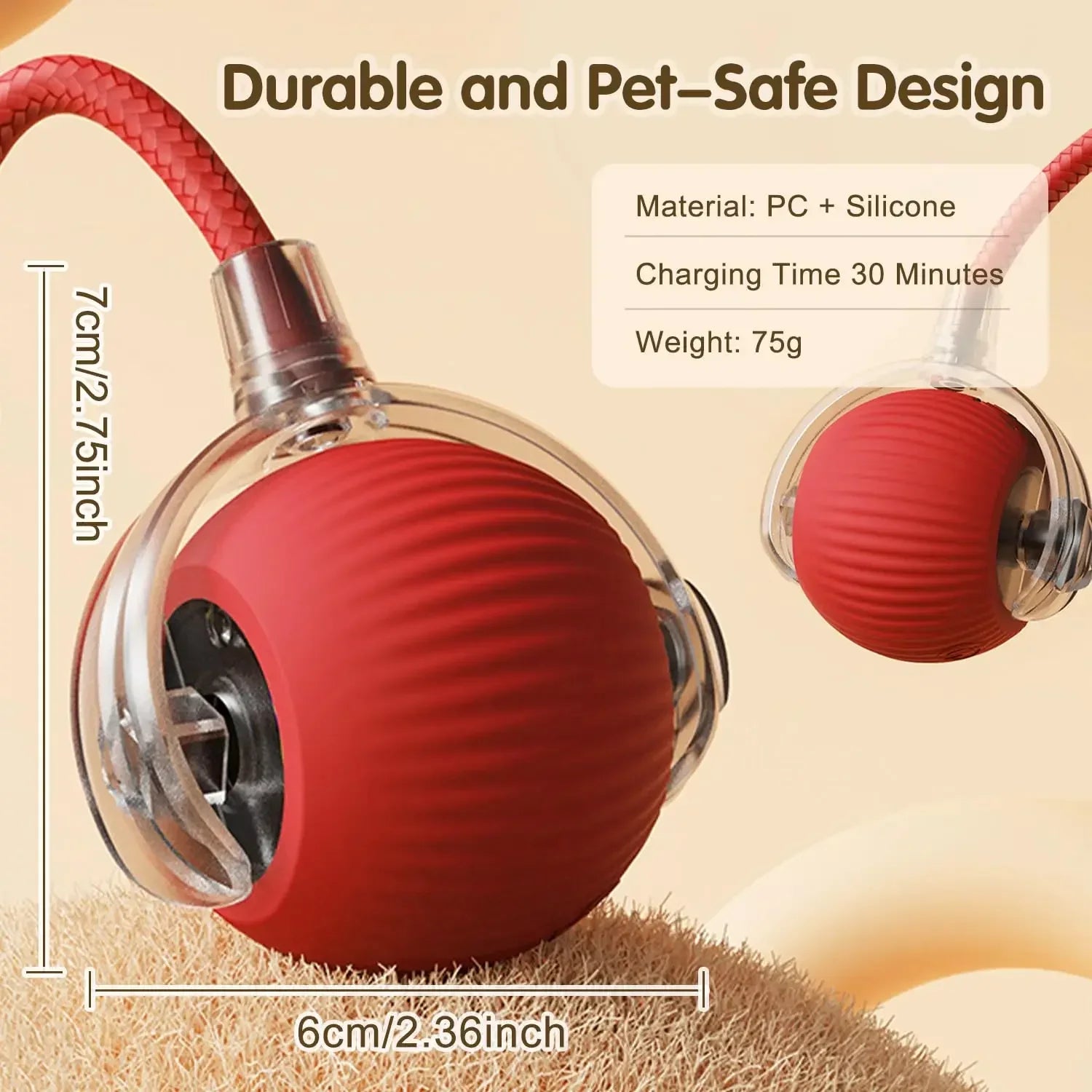 Interactive Cat Ball Toy – Automatic Rolling & Rechargeable