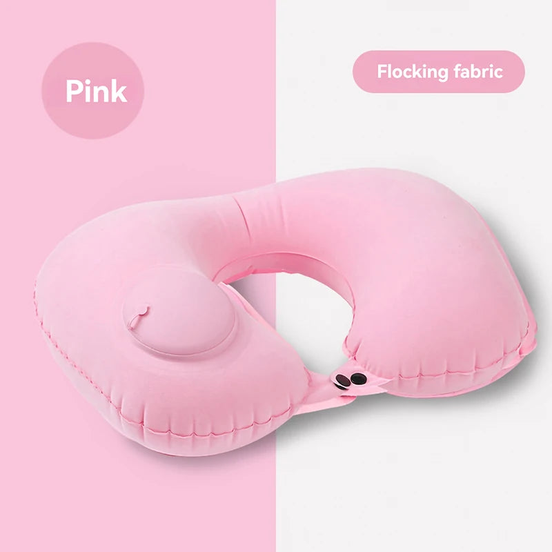 Inflatable U-Shaped Travel Neck Pillow – Portable & Compact