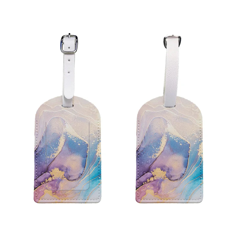 1 Leather Luggage Tag with Privacy Cover – Waterproof & Stylish for Travel
