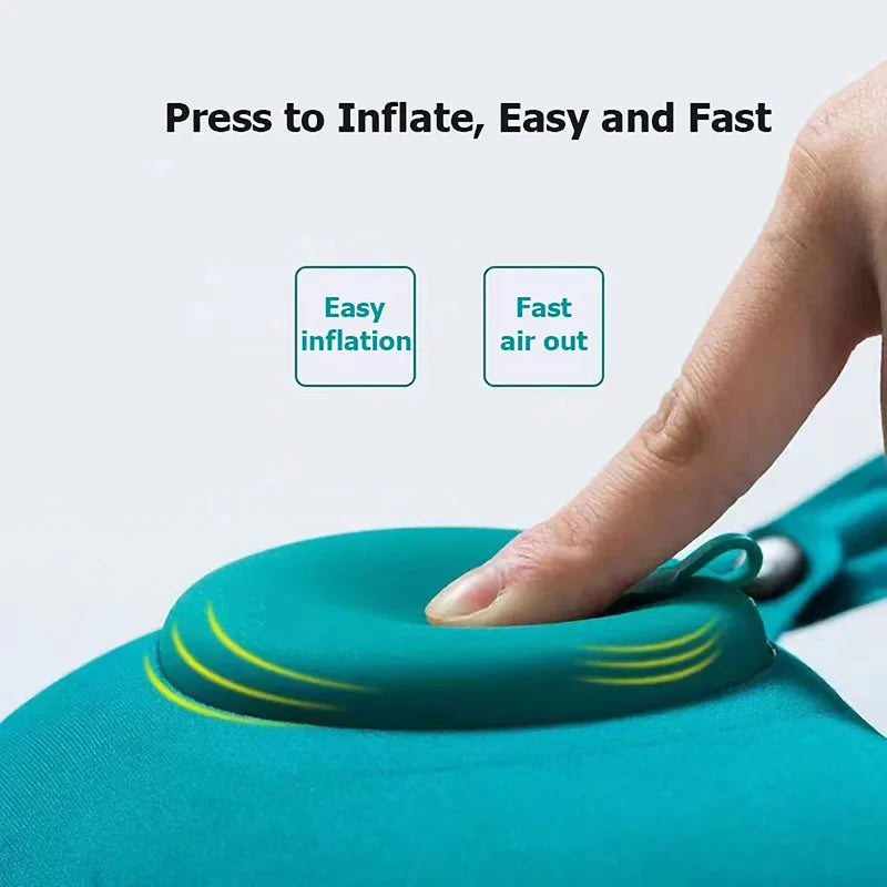 Inflatable U-Shaped Travel Neck Pillow – Portable & Compact