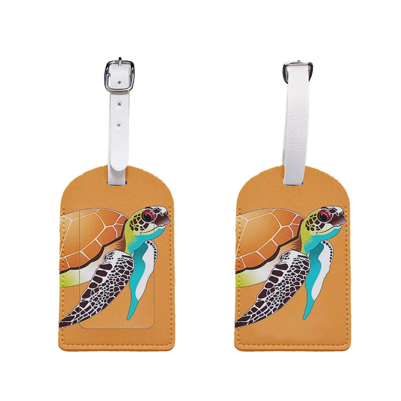 1 Leather Luggage Tag with Privacy Cover – Waterproof & Stylish for Travel