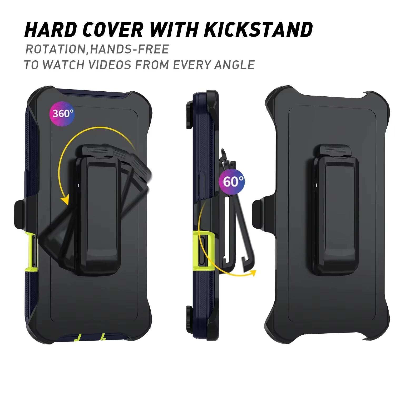 Shockproof Phone Case with Clip – Fits iPhone 15 to 16 Pro Max