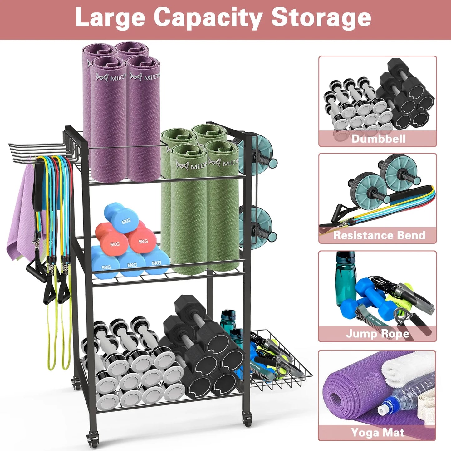 Yoga Mat Storage, Gym Equipment Storage