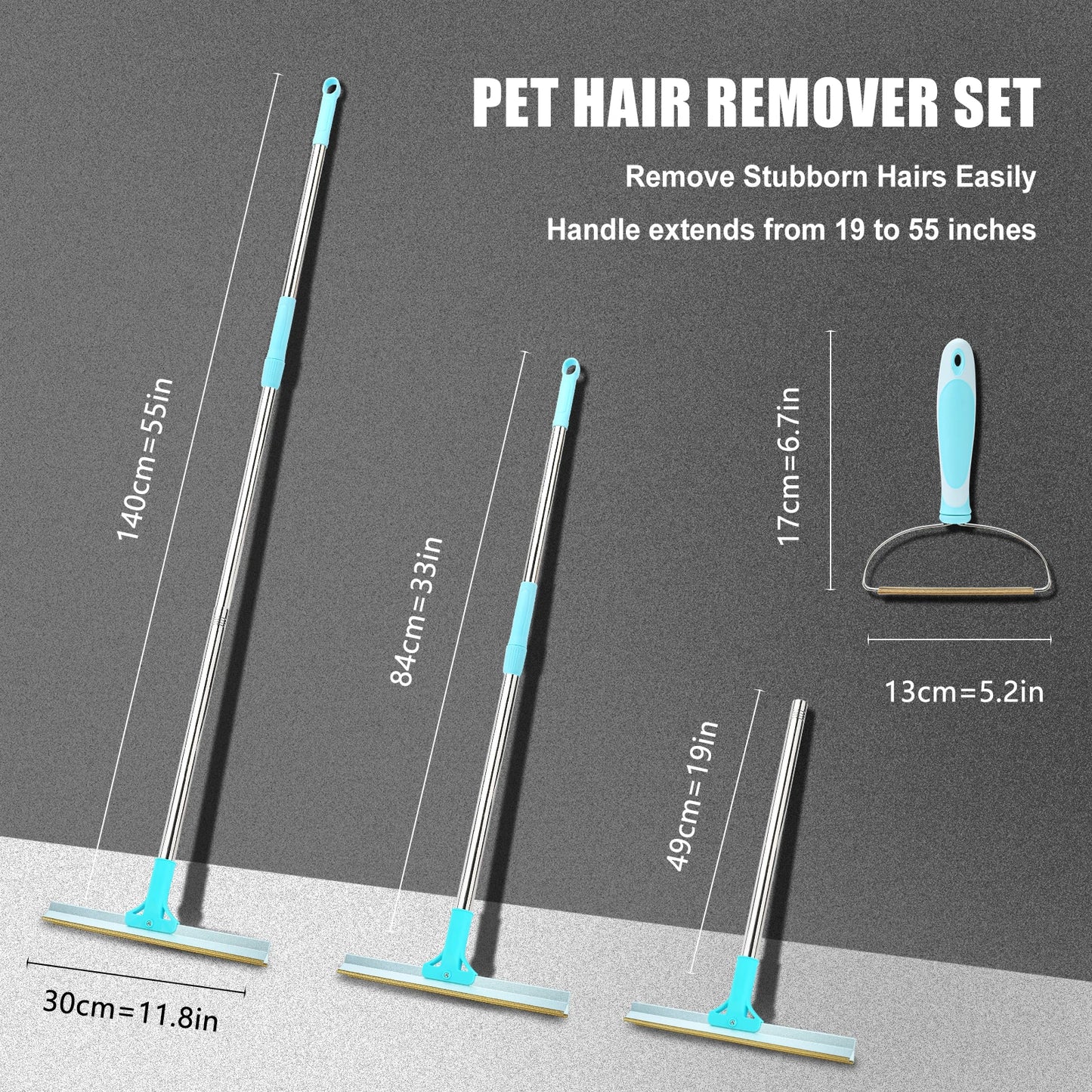 Pet Hair Remover Set Carpet Rake