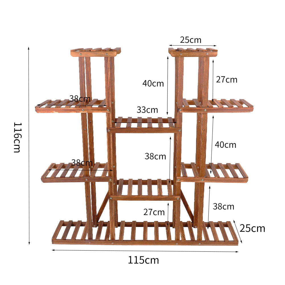 UNHO Multi-Tier Plant Stand, 46In Height Wood 