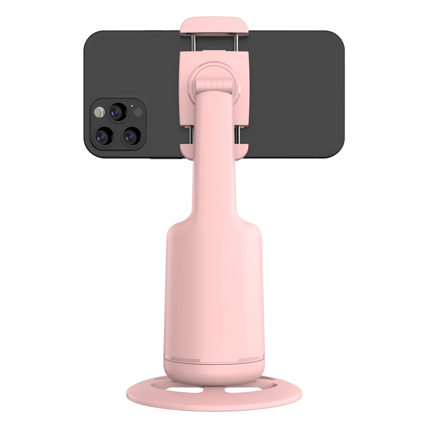 Auto Face Tracking Tripod – 360° Rotating Phone Mount for Live Video & Vlogging, Pink