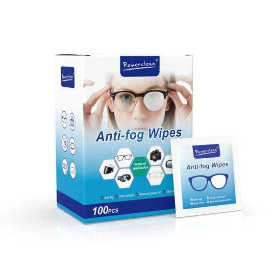 100-Pack Disposable Anti-Fog Glasses & Screen Cleaning Wipe