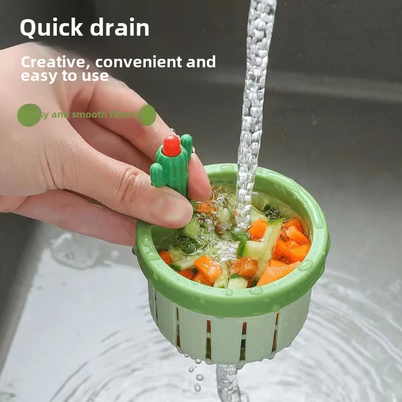 Sink Drain Basket Cactus Kitchen Sink Drain Strainer Anti-Clogging 