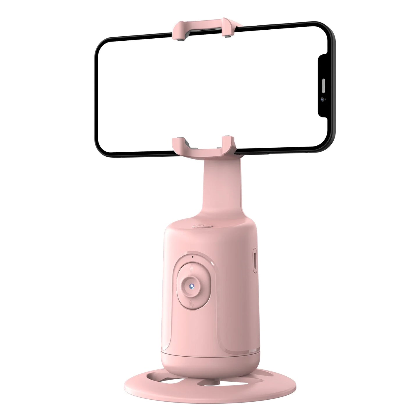 Auto Face Tracking Tripod – 360° Rotating Phone Mount for Live Video & Vlogging, Pink