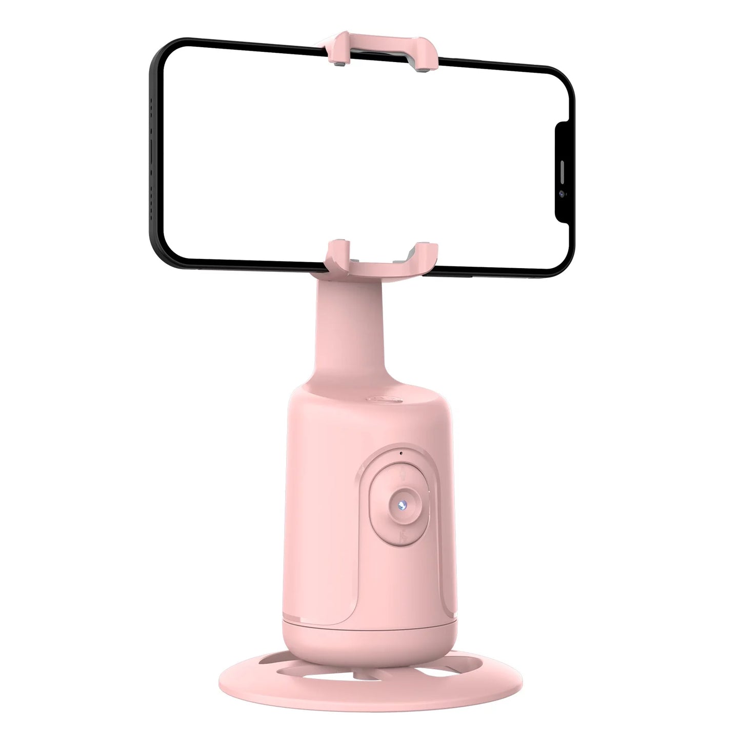 Auto Face Tracking Tripod – 360° Rotating Phone Mount for Live Video & Vlogging, Pink