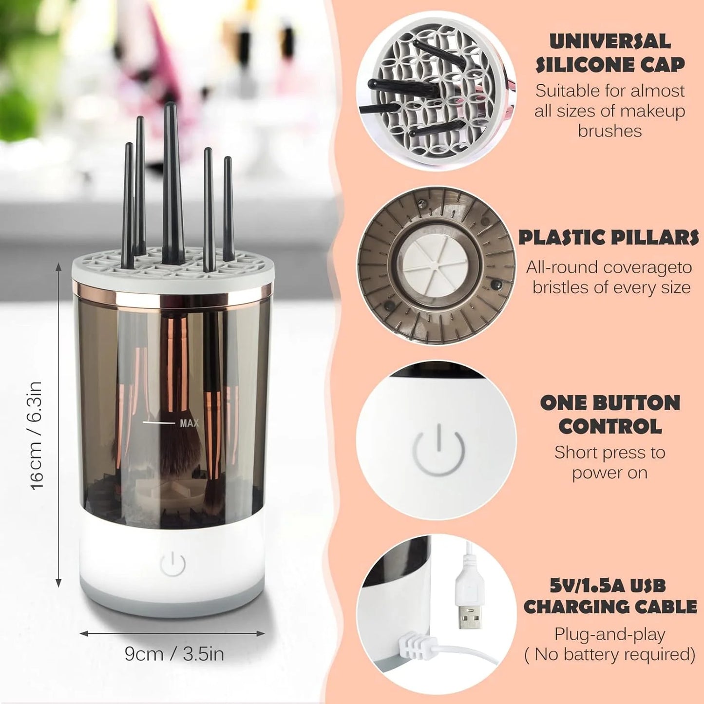 Electric , Cosmetic Brush Cleaner