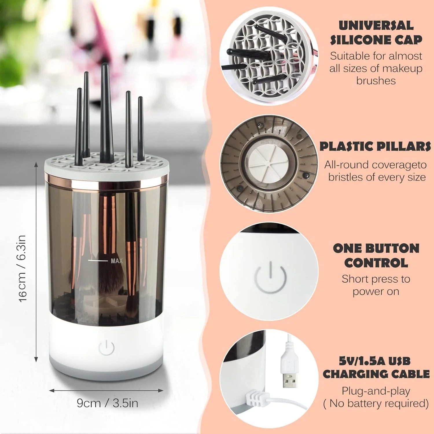 Electric , Cosmetic Brush Cleaner