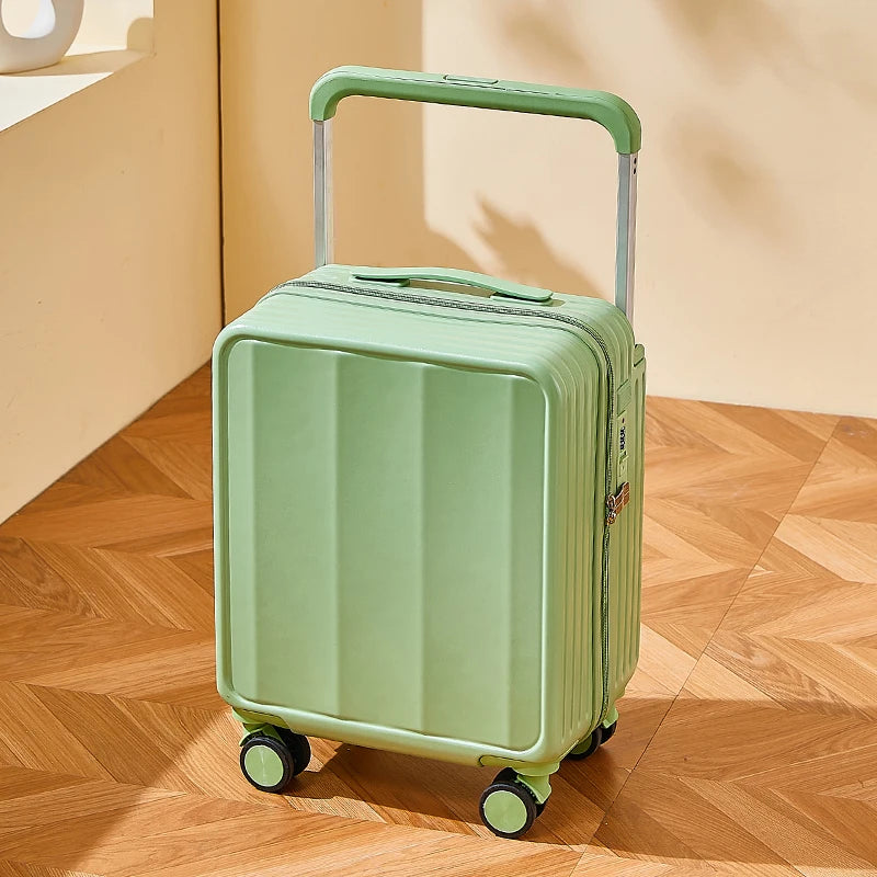 Compact Carry-On Suitcase with Wide Handle, USB & Cup Holder (18/20 Inch)