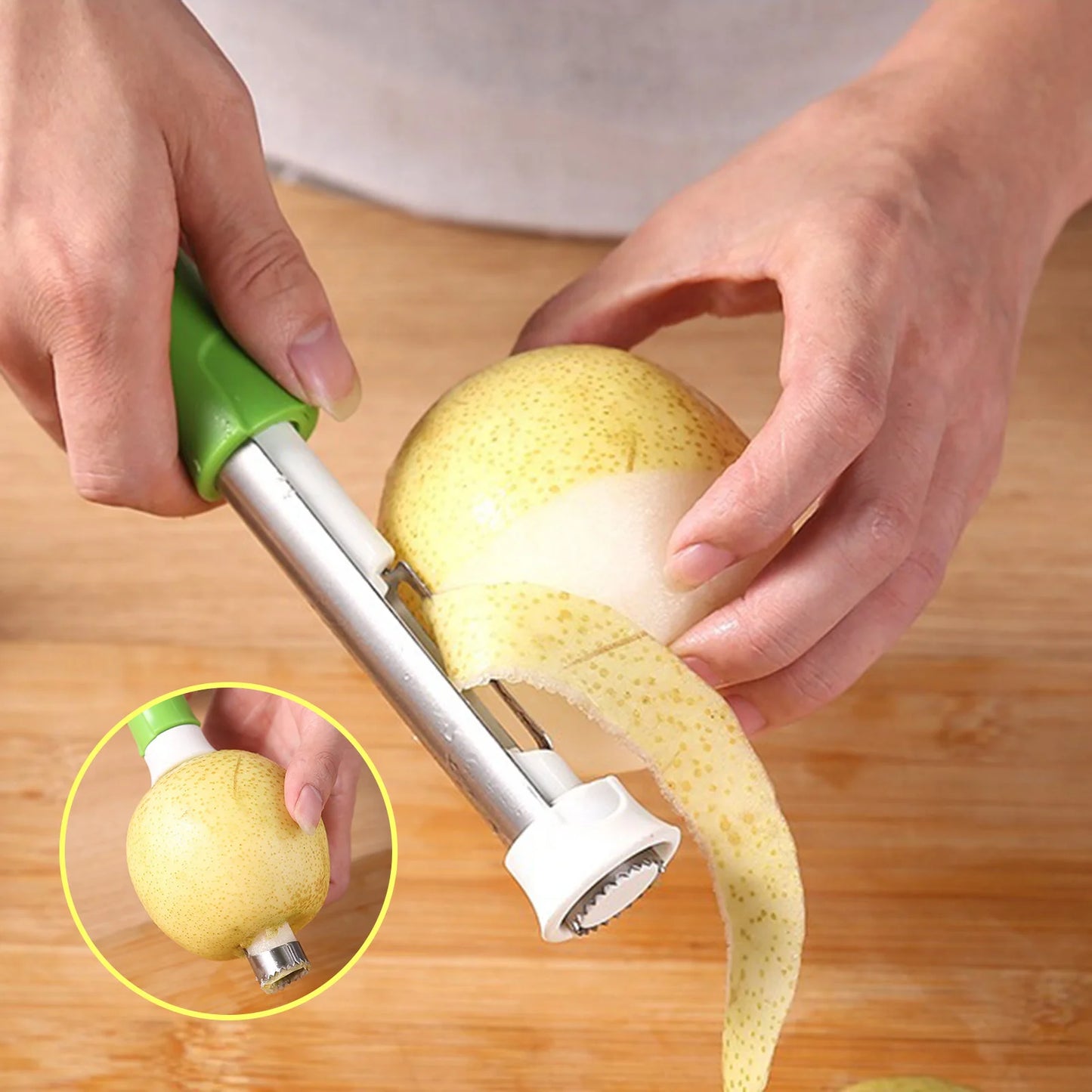 2 in 1 Fruit Corers Peeler Stainless Steel Handheld Fruit Core Extractor 