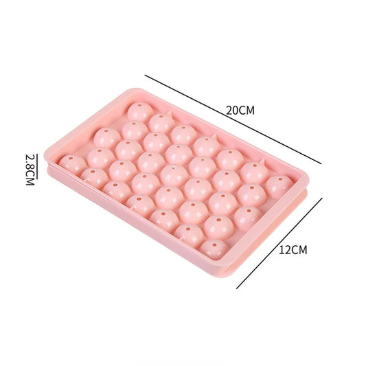 3D round Ice Cube Tray with Lid 