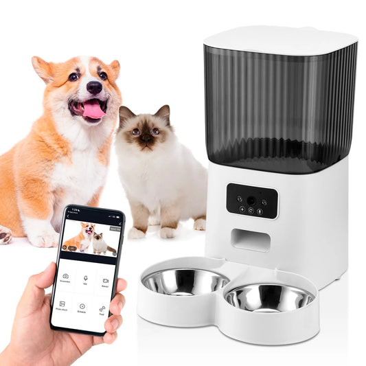 Automatic Pet Feeder with Camera for 2 Pets