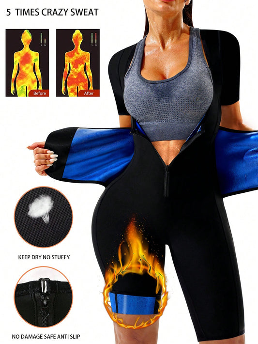 4-In-1 Full Body Sauna Sweat Suit for Women Waist Trainer/Trimmer Belt