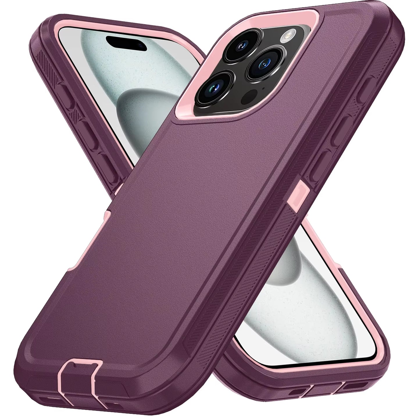 Shockproof Phone Case with Clip – Fits iPhone 15 to 16 Pro Max