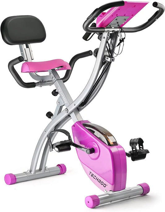 Portable Folding Exercise Bike with Pulse Sensor LCD Monitor