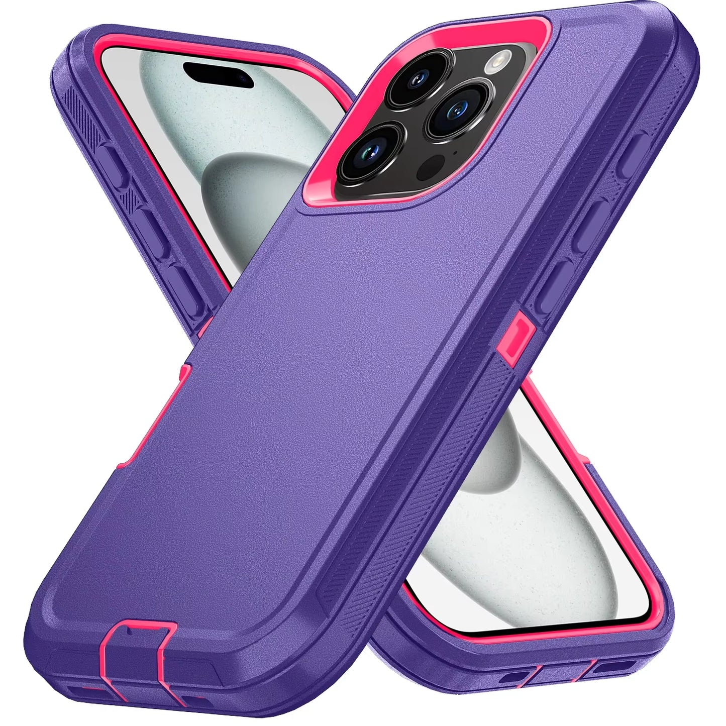 Shockproof Phone Case with Clip – Fits iPhone 15 to 16 Pro Max